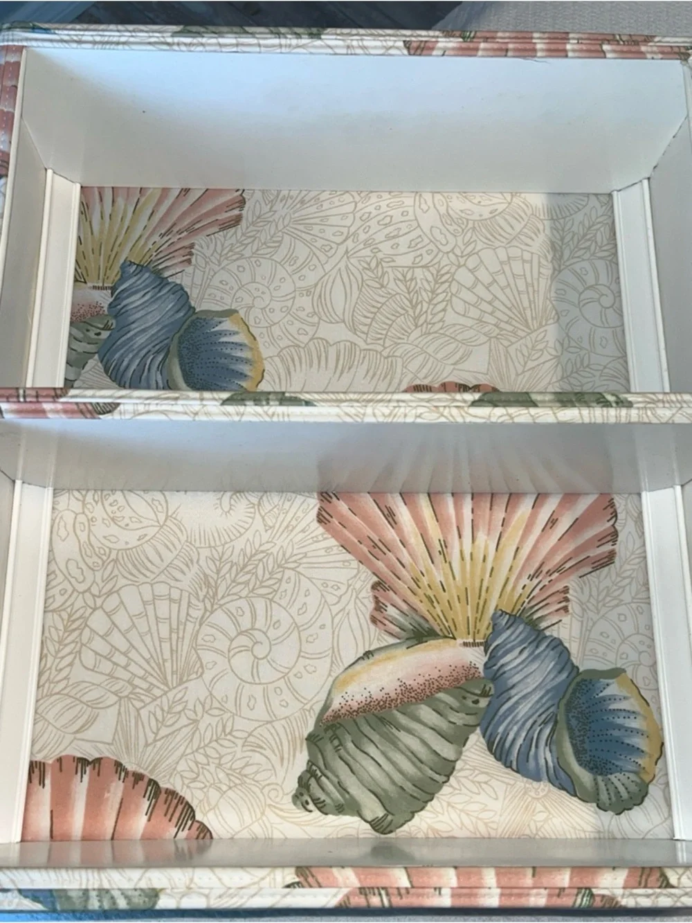 Seashell Pattern Mini Shelf - Pastel Pink, Blue & Green